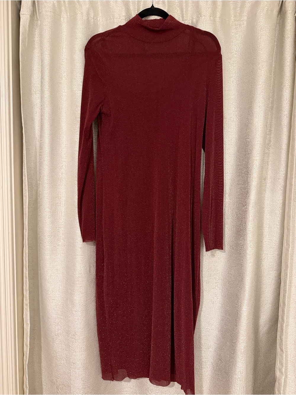 wild fable Burgundy Long Sleeve Turtleneck Midi Dress